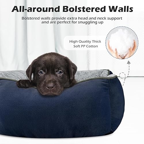 Miniatura 8 de INVENHO Cama mediana para perros grandes, medianos y pequeños, rectangular, lavable, sofá ortopédico para perros, cama suave y calmante para