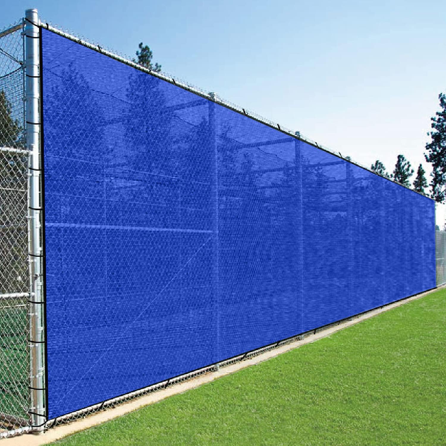 SunnyRoyal 5' x 50' Blue Privacy Fence Screen Heavy Duty Windscreen Mesh Fencing Shade Fabric with Brass Grommets for Outdoor Fence Garden Patio Swimming Pool