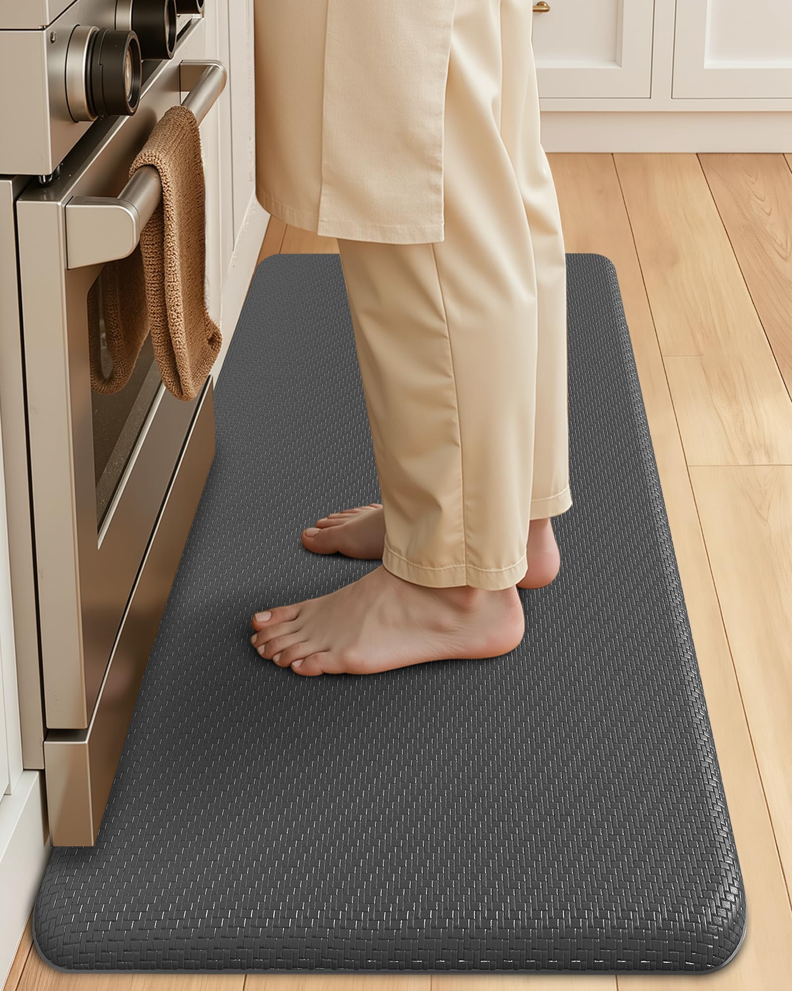 Color&amp;Geometry Antifatigue Kitchen Mat for Floor 20x39-3/4 in Thick, Grey