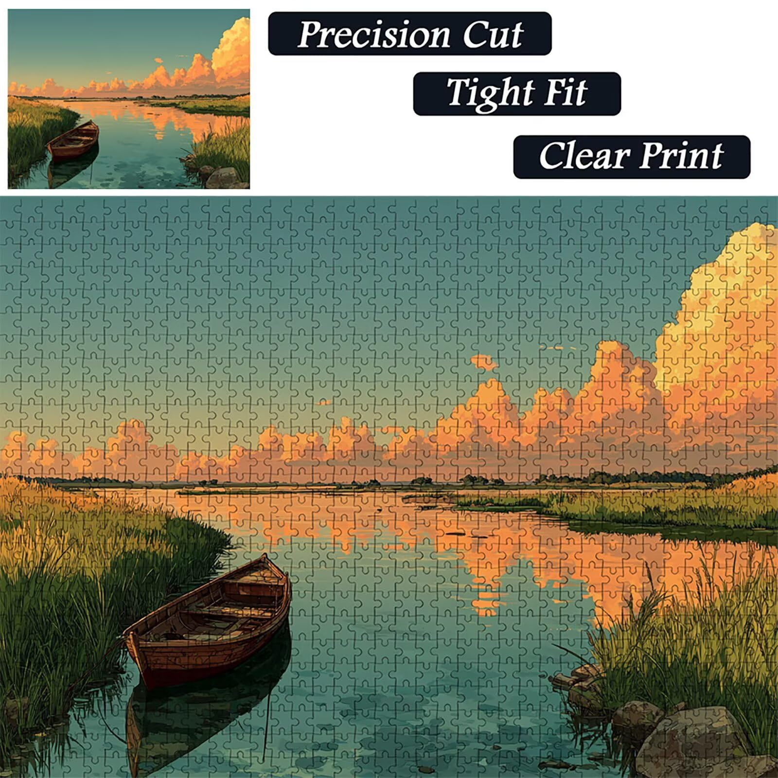 Barca Puzzle 6000 Pezzi Adulti, Paesaggio Puzzle Legno con Scatola 179x105cm, Idea Regalo Uomo e Donna, Divertimento Per Adulti, per Gioco Familiar, Giochi di Sfida, Squisita confezione Regalo, Q-5072