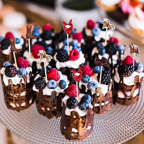 Miniatura 3 de Palillos de cóctel de vaquero para aperitivos, brochetas de cóctel de bambú del salvaje oeste, palillos de comida para bebidas, palitos de postre,