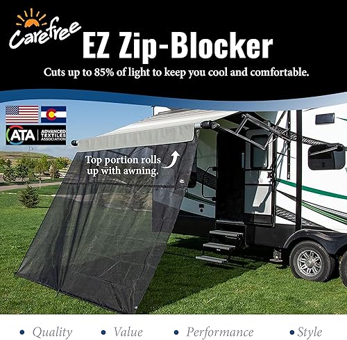 Miniatura 2 de Toldo Carefree con cierre EZ ZipBlocker para RV, Negro