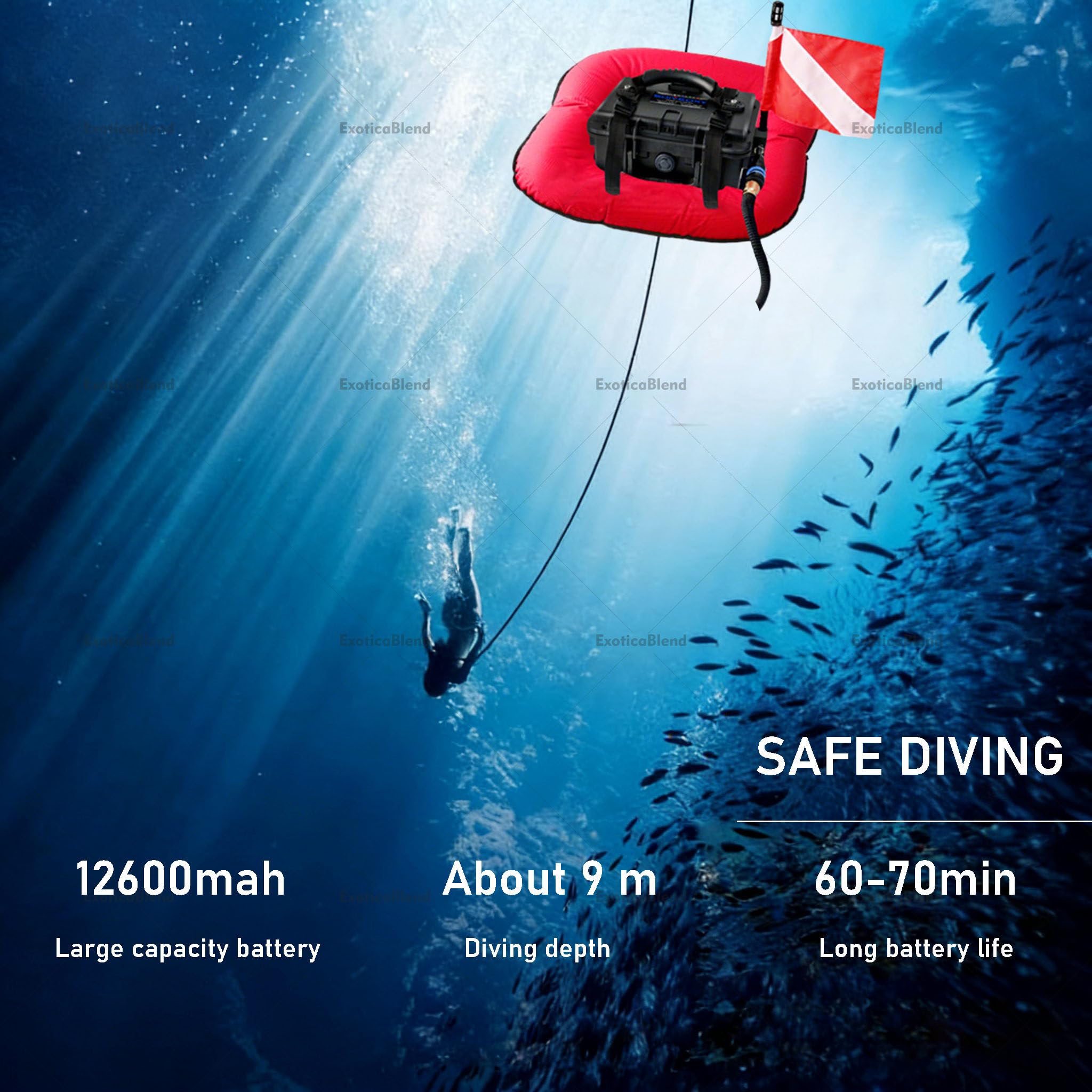 Sistema de respiración subacuática portátil con suministro de aire extendido para buceo y esnórquel