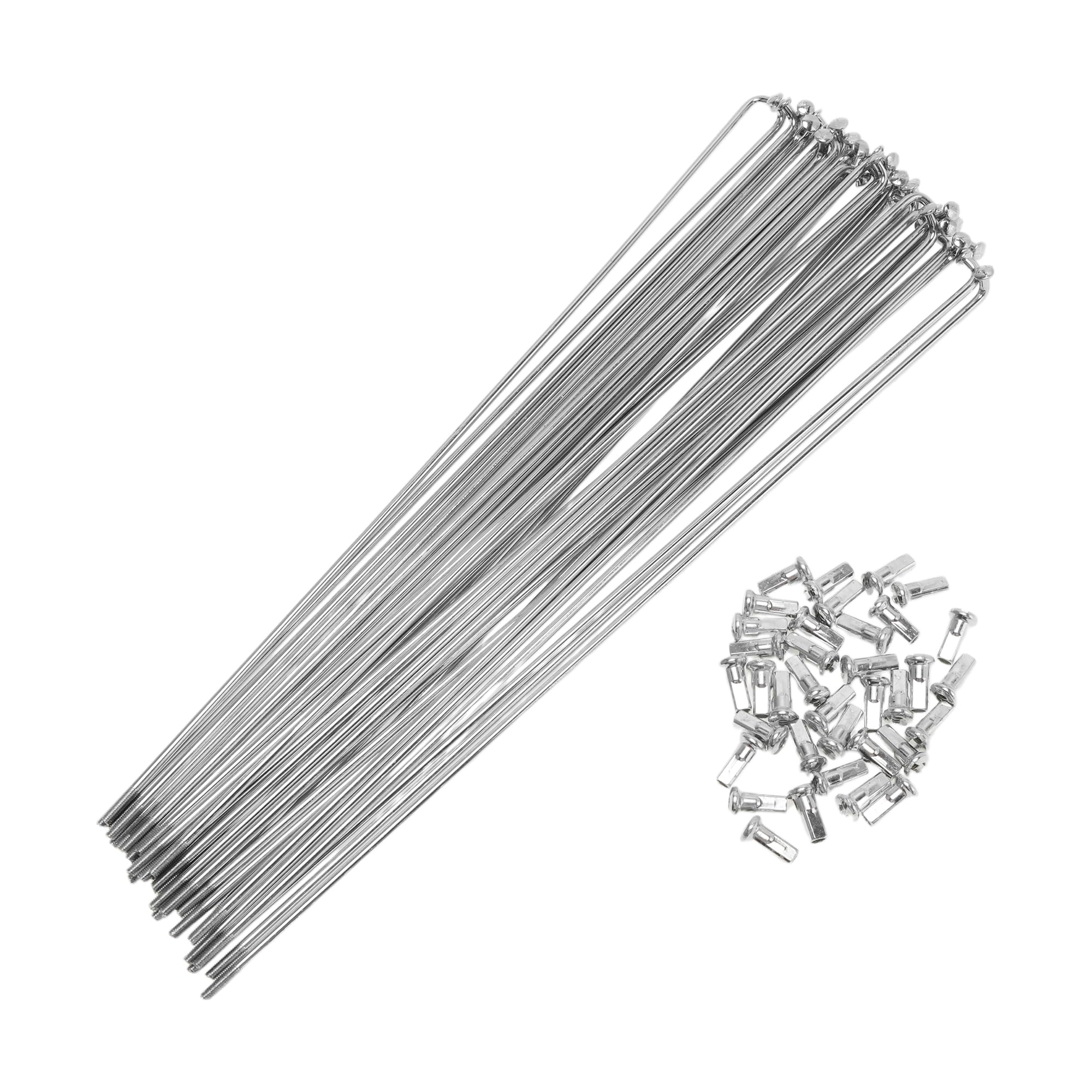 Motoforti 36 Set 12G Bicycle Spokes 247mm Bike Wheel Spokes 45 Steel Galvanized Silver Tone โ image 1