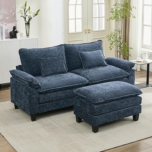Miniatura 21 de URRED Cloud Couch - Sofá modular modular de 87 pulgadas, moderno sofá de asiento profundo en forma de L con otomana y almohadas, sofás de felpilla