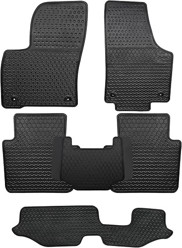 Miniatura 10 de Alfombrillas de coche personalizadas para Volkswagen Atlas 2018-2023 con asientos de segunda fila, alfombrillas de goma negra para todo tipo de