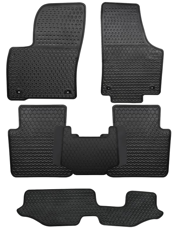 Tapete automotivo sob medida para Volkswagen VW Atlas 2018–2025, 7 lugares com banco corrido, borracha preta, Lwope