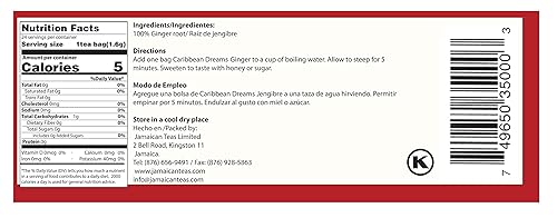 Miniatura 6 de Caribbean Dreams Té de jengibre 24 bolsas de té 100 raíz de jengibre hierbas natural té de jengibre sin cafeína de Jamaica