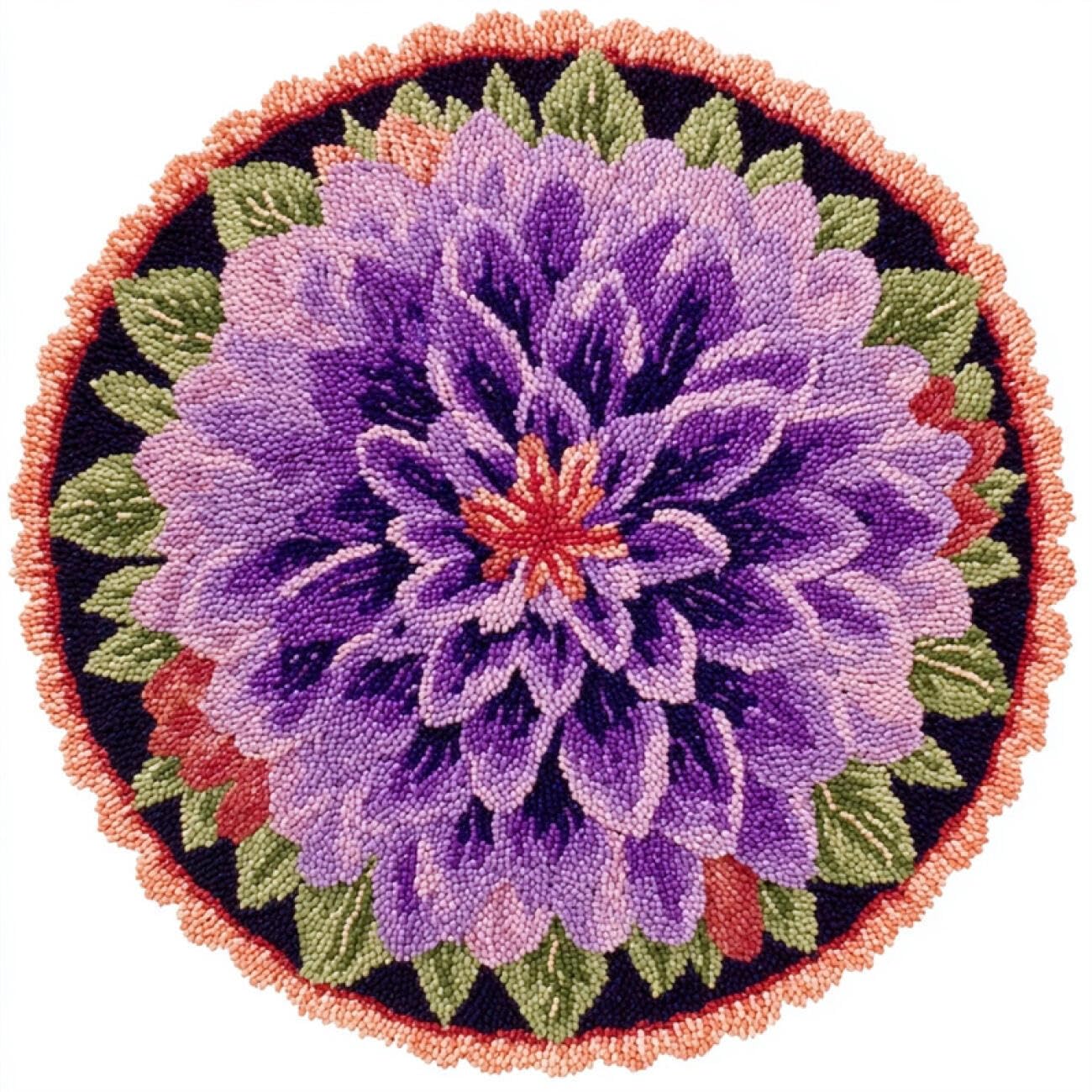 Kitquiver Tapestry Kits for Adults Purple Dahlia 60x60cm