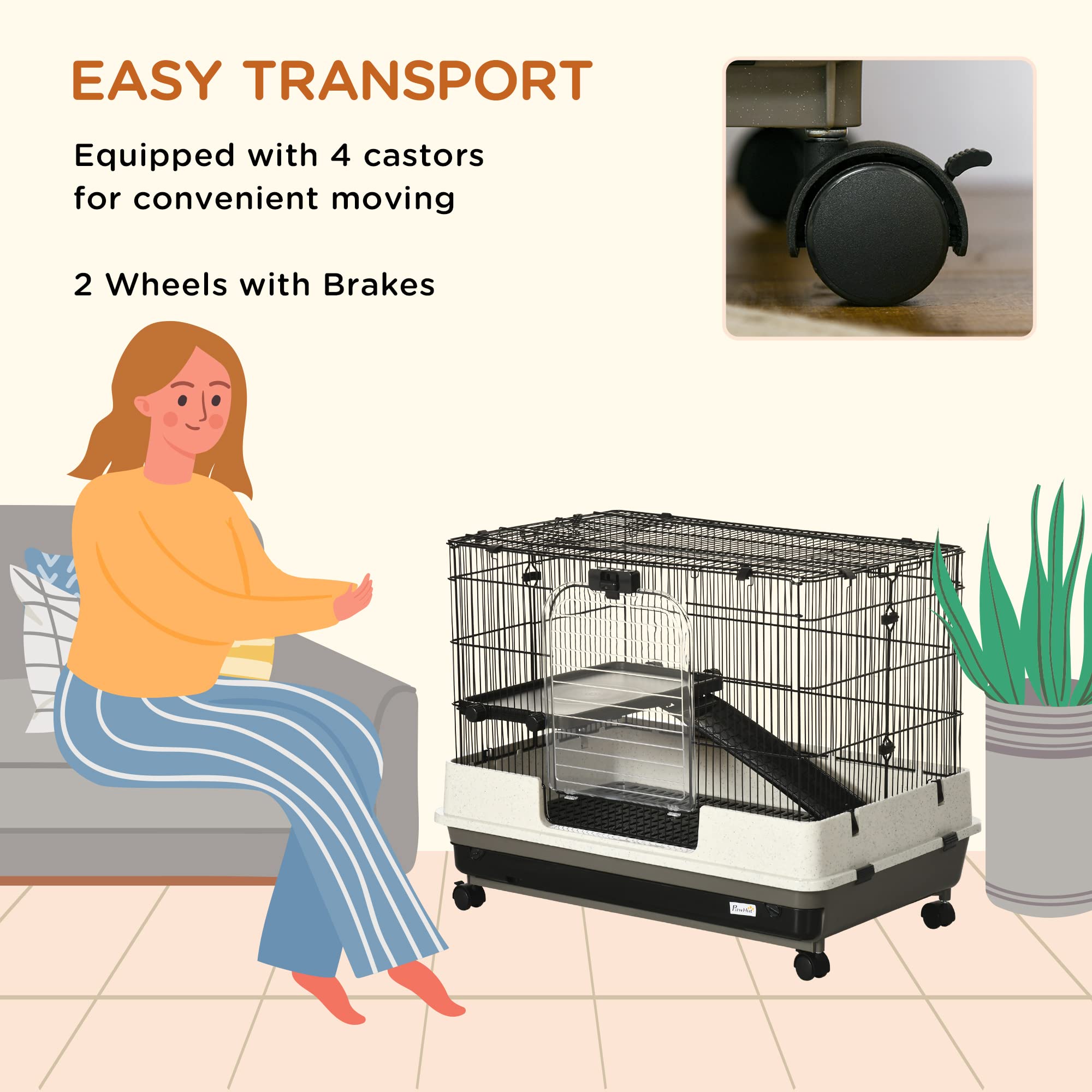 Jaula Para Hurones PawHut Jaula Para Animales Pequeu00f1os Jaula