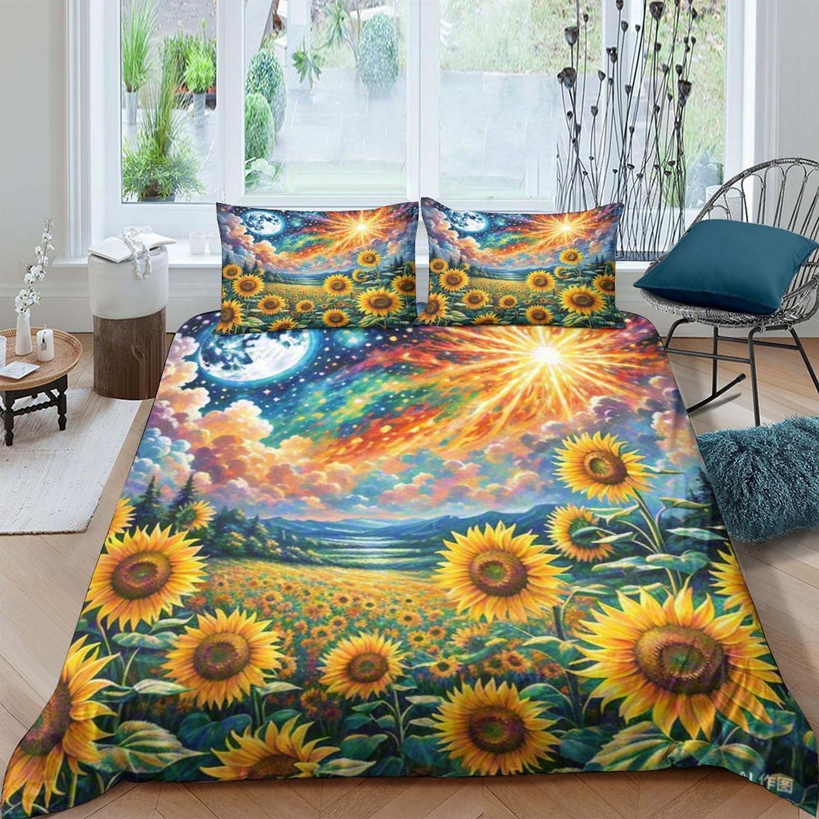 Housse de couette tournesol 3D pour sublimer la chambre des ados et enfants