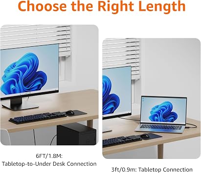 Amazon Basics Premium Aluminum Uni-Directional USB-C (Source) to HDMI (Display) Cable Adapter (Thunderbolt 3 Compatible) 4K@60Hz, 6-Foot, Black