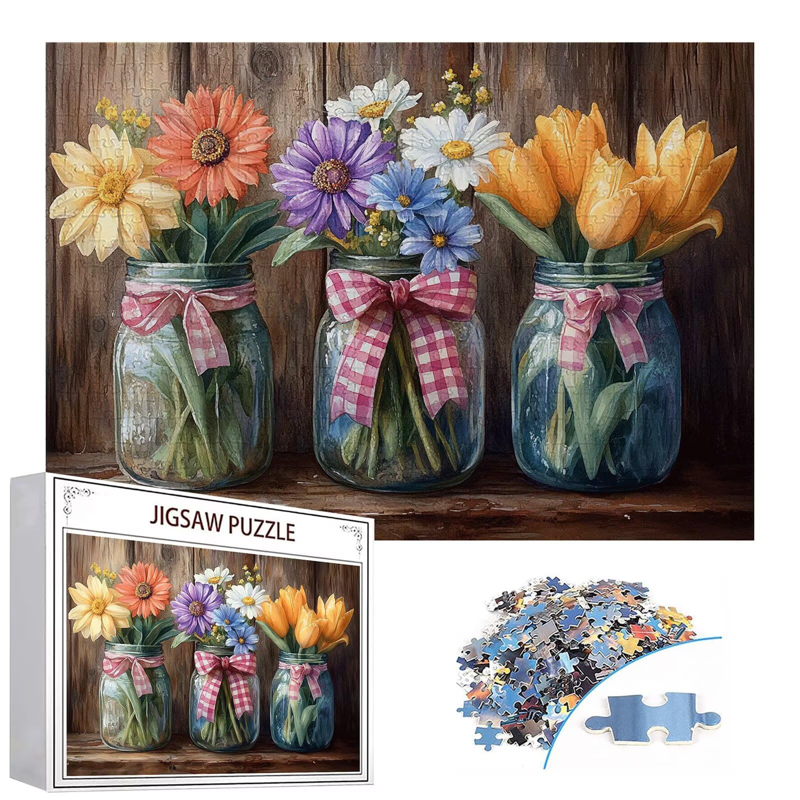 Puzzle 4000 elementów kwiaty puzzle dla dorosłych wazon 141 x 87 cm unikalne rzemiosło klasyczne 3D drewniana układanka do rodzinnych gier biznesowych, układanka do samodzielnego wykonania nawet do