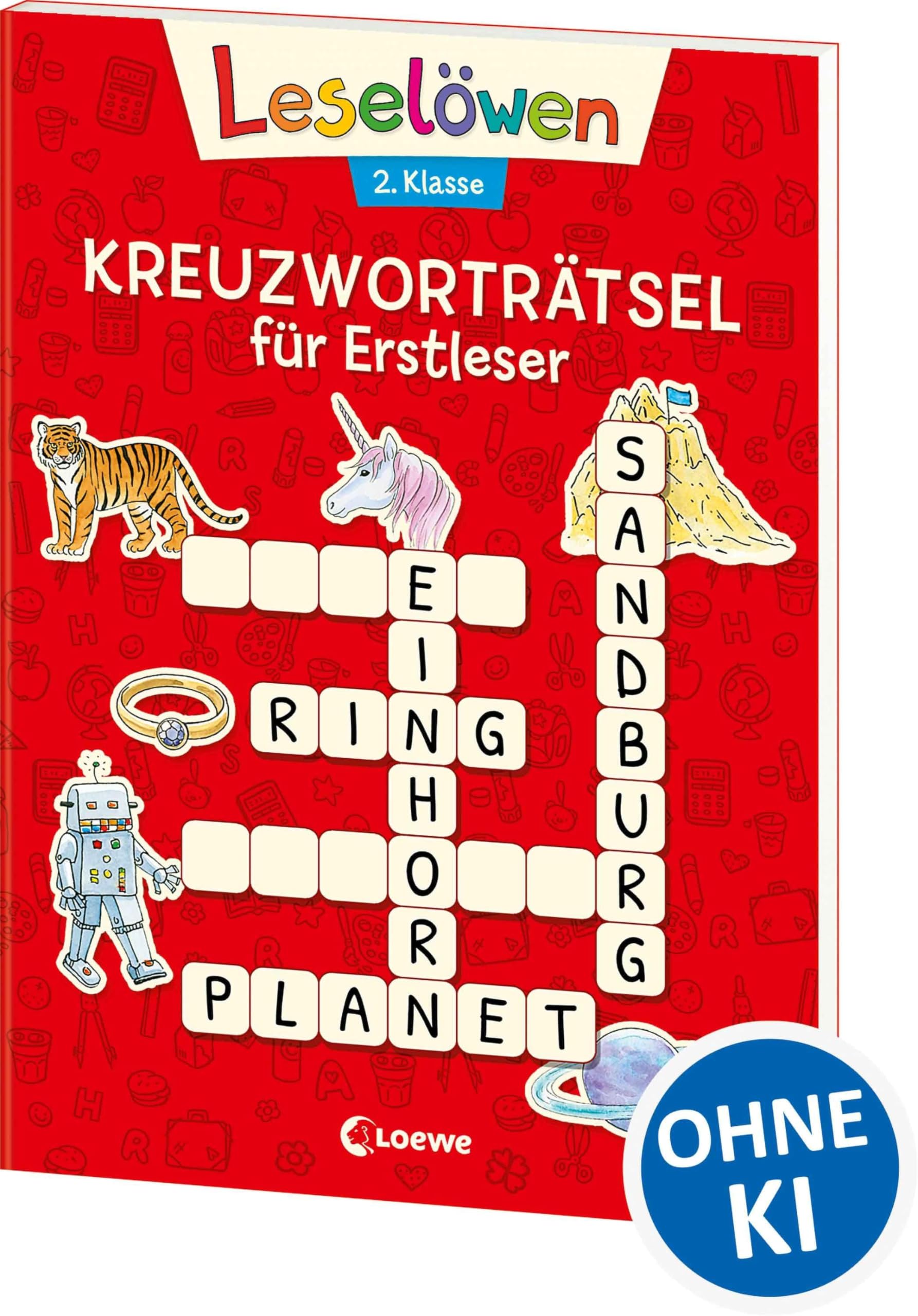 Leselöwen Kreuzworträtsel für Erstleser. 2. Klasse (Rot): Rot