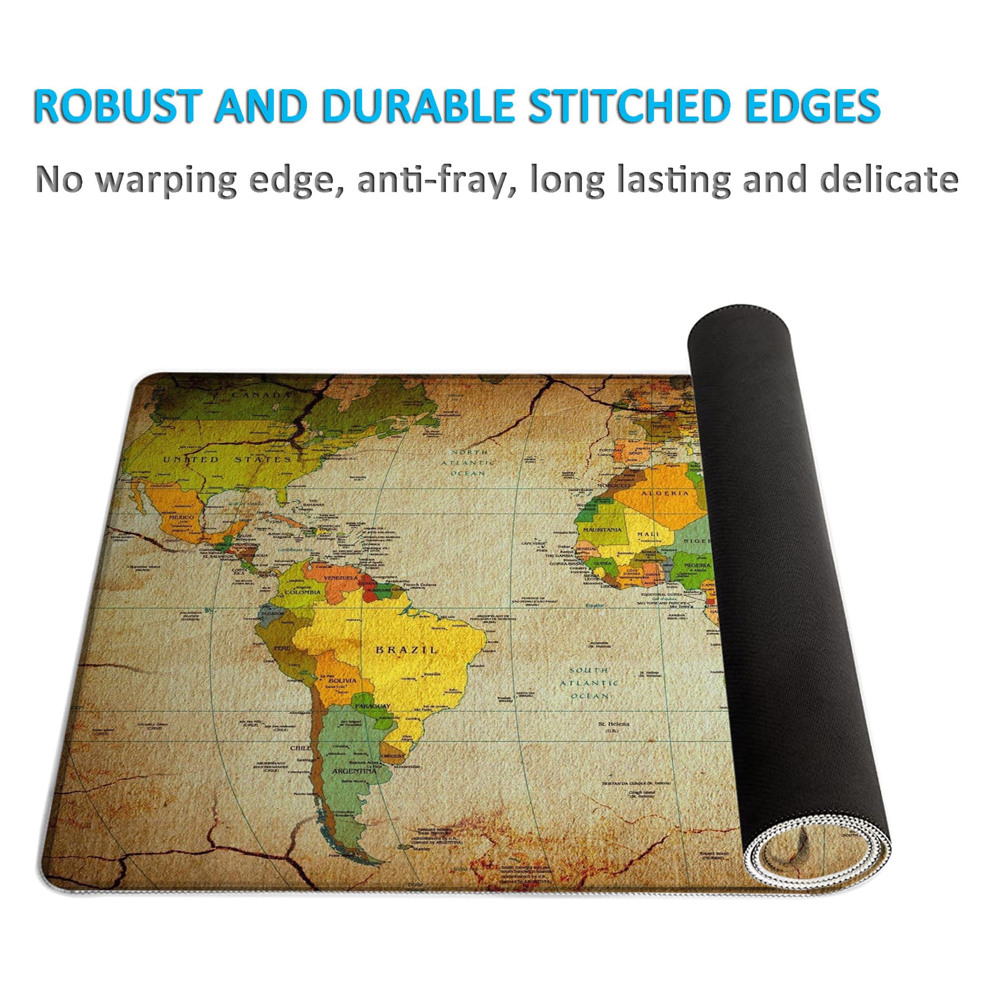 LL-COEUR XXL Mappa del Mondo Tappetino per Mouse Pad Gaming Computer Scrivania Mat (1000 x 500 x 3 mm)