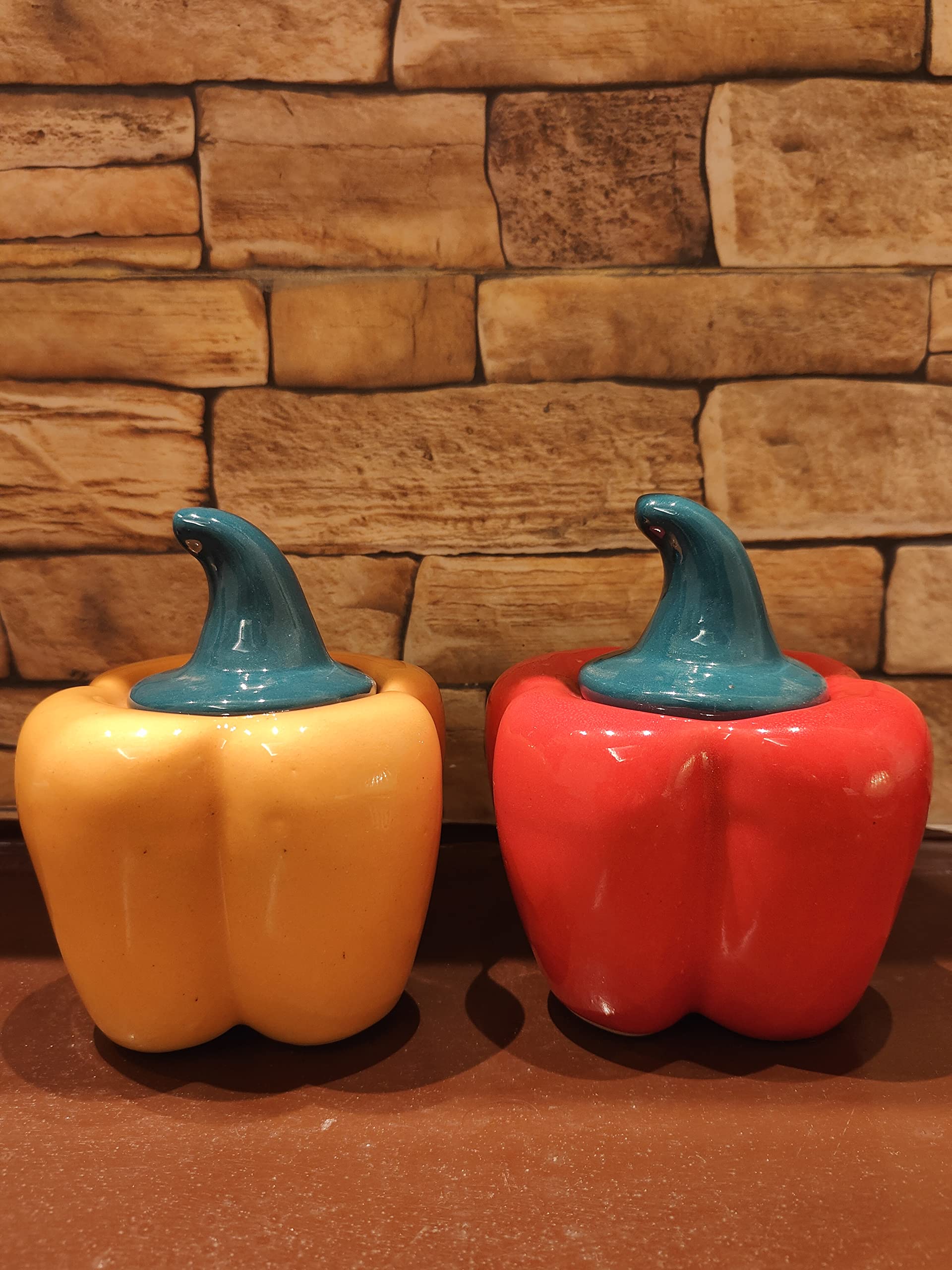 BUMBLEBERRY Pure Ceramic Capsicum Decorative Pickle Jars | Set Of 2 | 500Ml Each | Handcrafted In India | Multipurpose Achaar Pickle Jars, Brown (B0BTC6L87G) Amazon Price History, Amazon Price Tracker