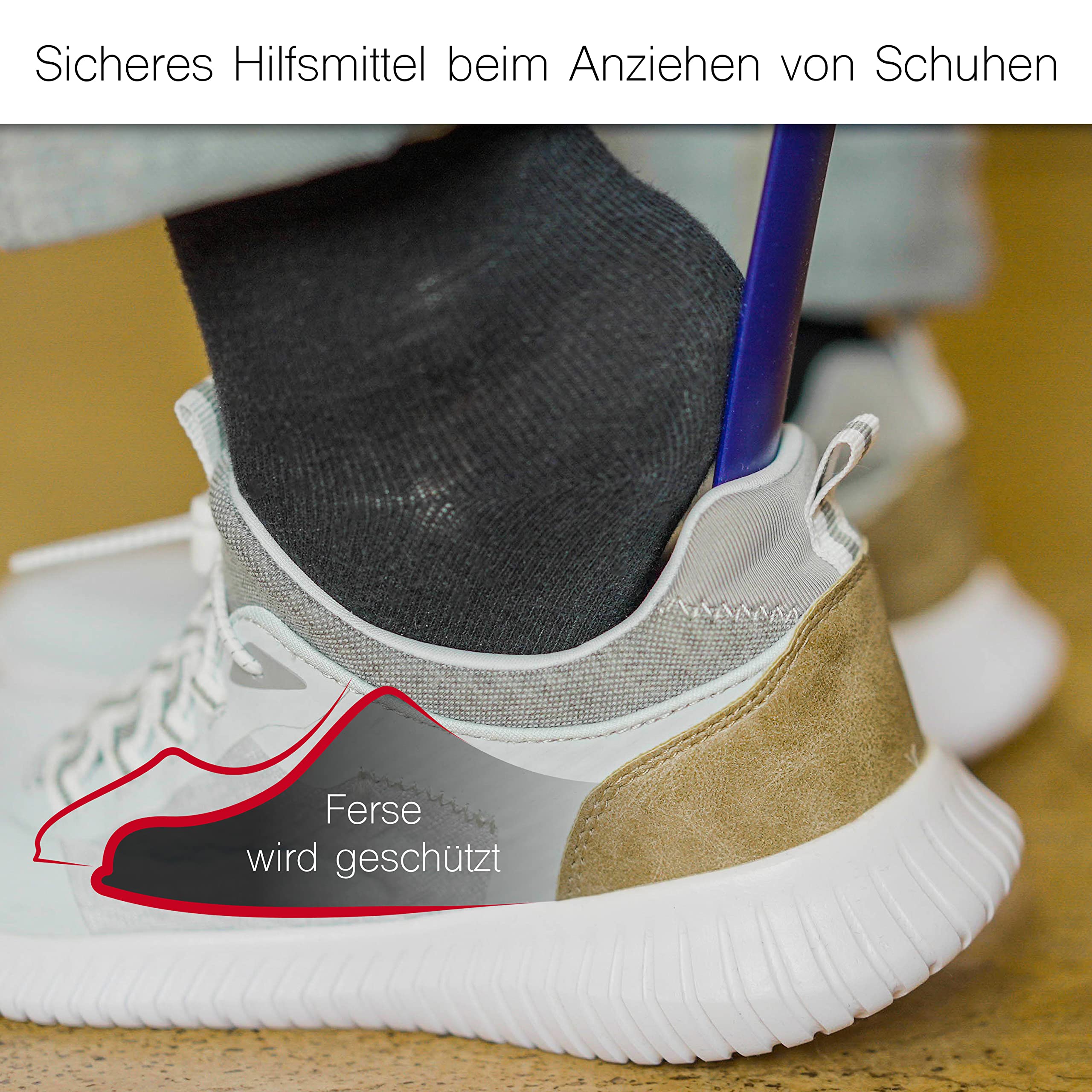 Finley Ergoflex Schuhlöffel - Schuhanzieher/Shoe Horn 70cm lang aus Kunststoff - rückenschonende Schuh-Anziehhilfe - unzerbrechlich und flexibe