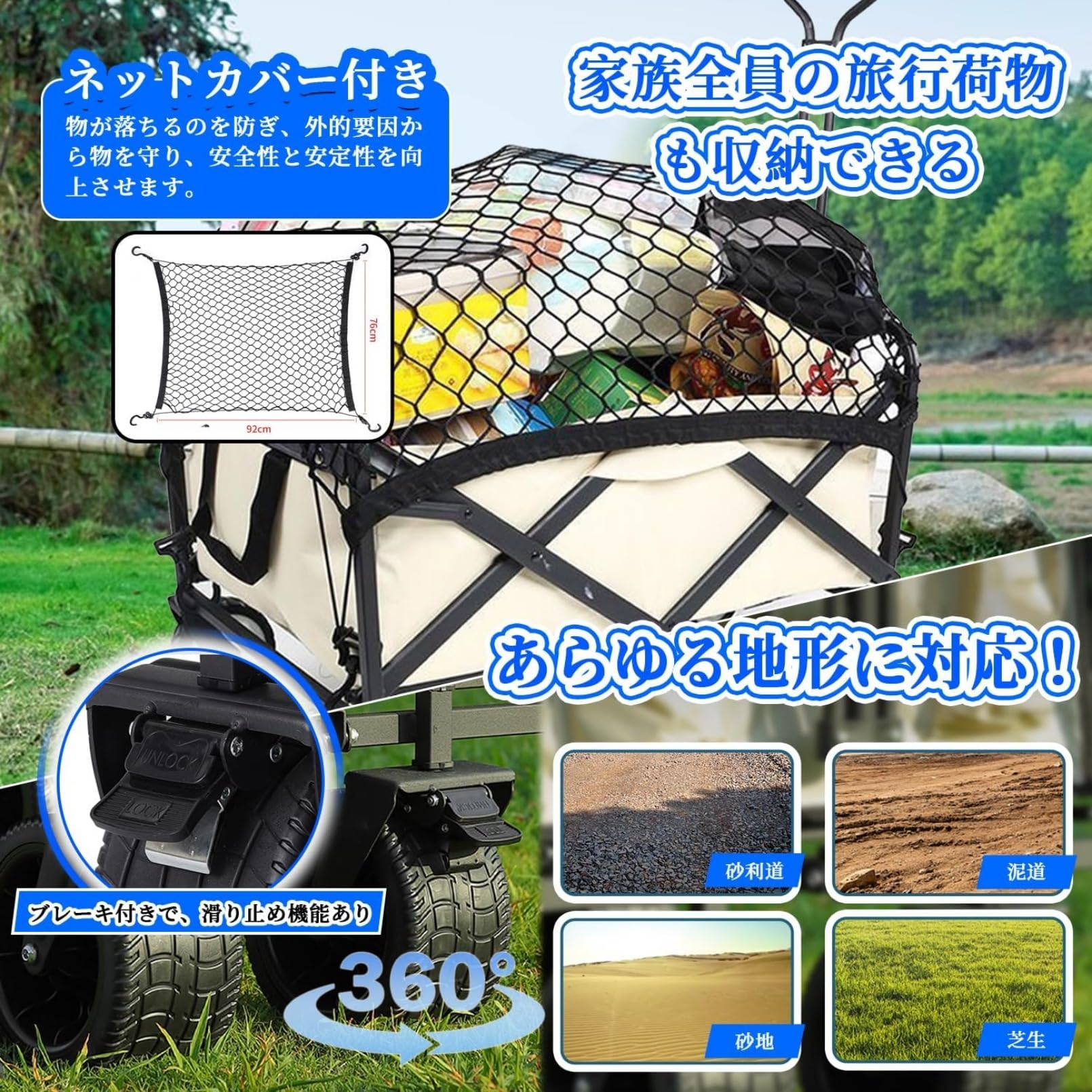 Amazon.co.jp: キャリーワゴン 大容量 折りたたみ 2025新型 キャリー