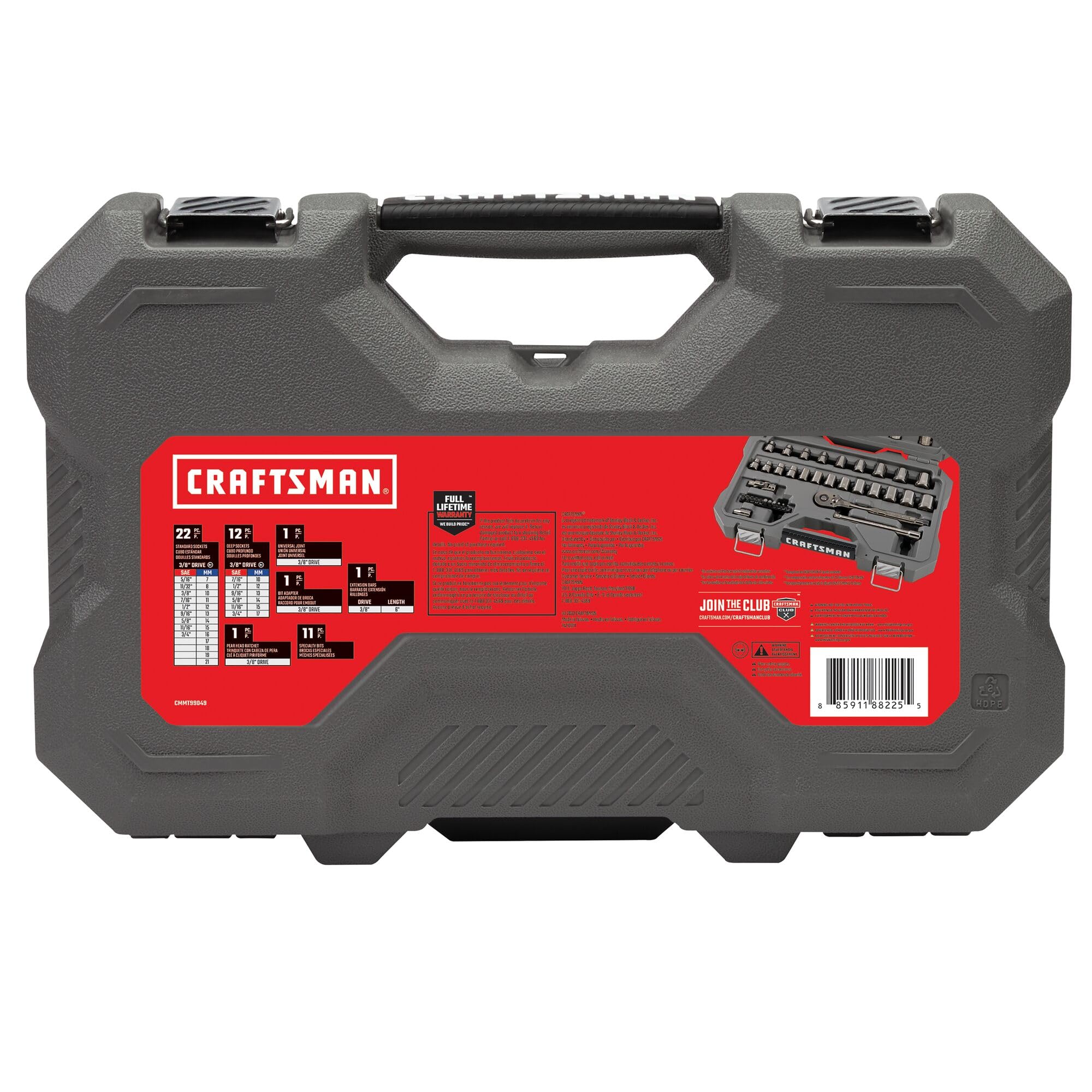 ☆American Garage CRAFTSMAN Overdrive 49-Piece Gunmetal Chrome Mechanics Tool