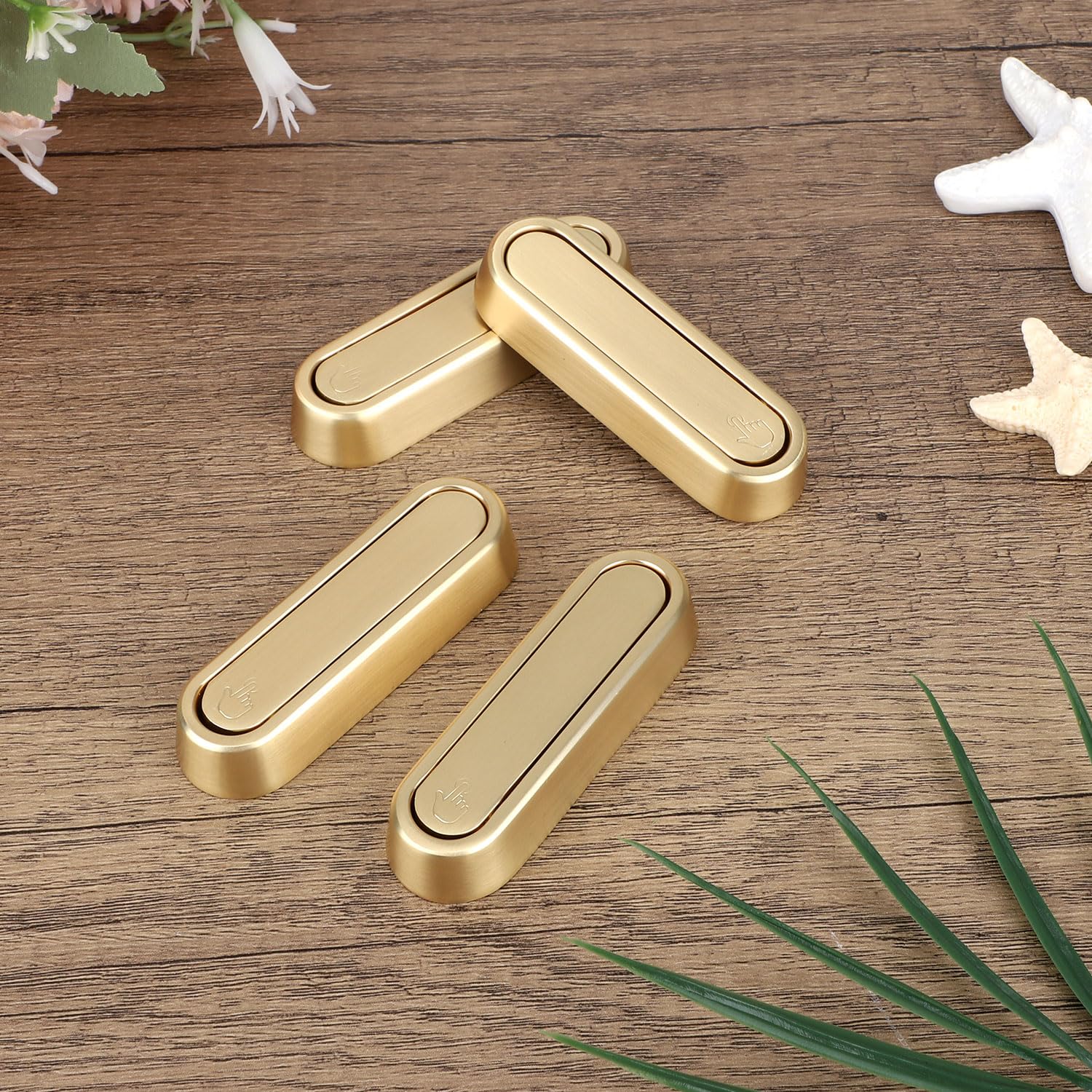 4-Pack Foldable Gold Wall Hooks - Heavy Duty Zinc Alloy Folding Hangers For Towels & Robes