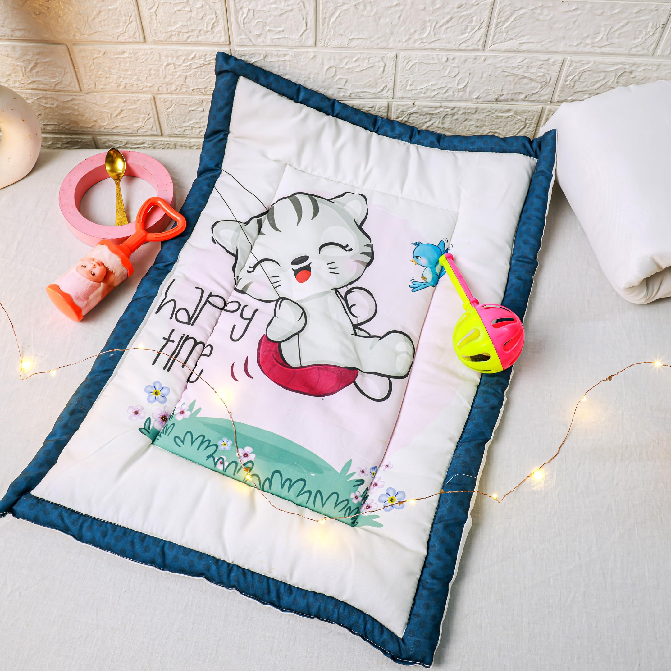 Novo Baby Newborn Soft Cotton Godadi | Baby gaddi | Baby Crib Sheet | Baby mat | Godari |Bedding Set| Baby | Bed (Pack of 4) - Image 6 thumbnail