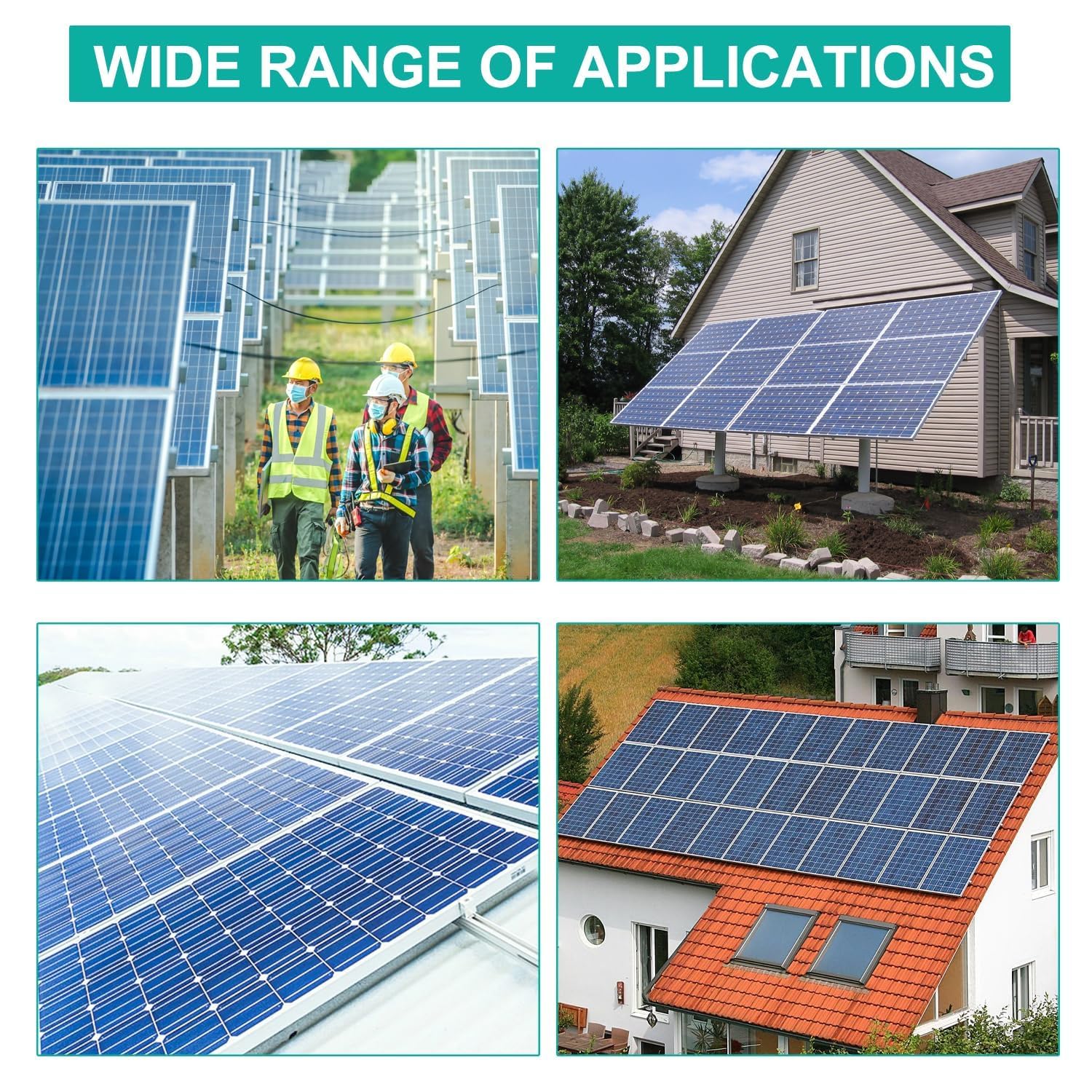 Kit Staffe Fotovoltaico 12 Pezzi Alluminio con Viti Autofilettanti e Rondelle