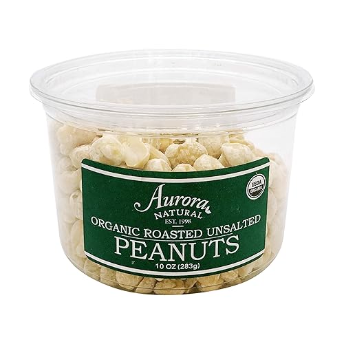 Aurora Products Cacahuetes orgánicos tostados y sin sal 10 oz
