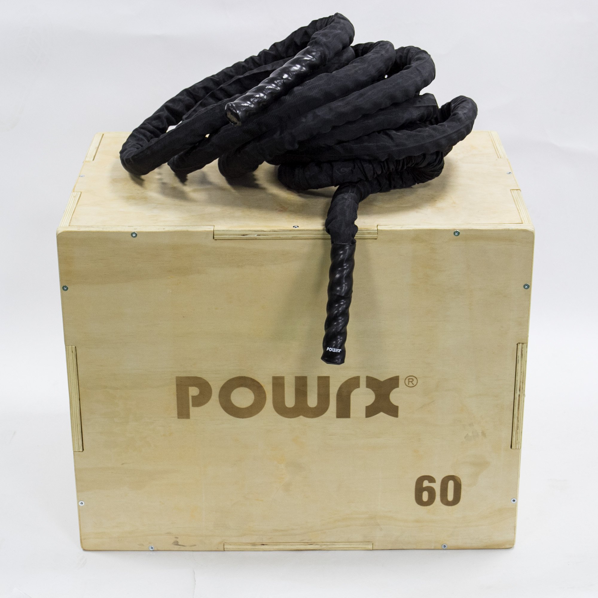 POWRX Corde d’entraînement avec housse - 38 ou 50 mm de diamètre - Pour fitness et musculation - Différentes longueurs, 38 mm, 15 m