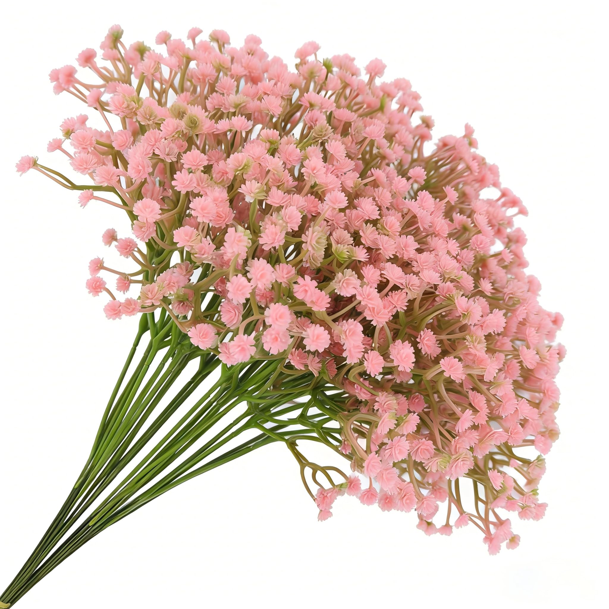 Minwegi 20 Pink 20 Pack Pink Artificial Gypsophila Flowers - Real Touch Fake Baby Breath With Bendable Stems, 12 Faux Flowers For Home Decor, Wedding, Party Centerpieces