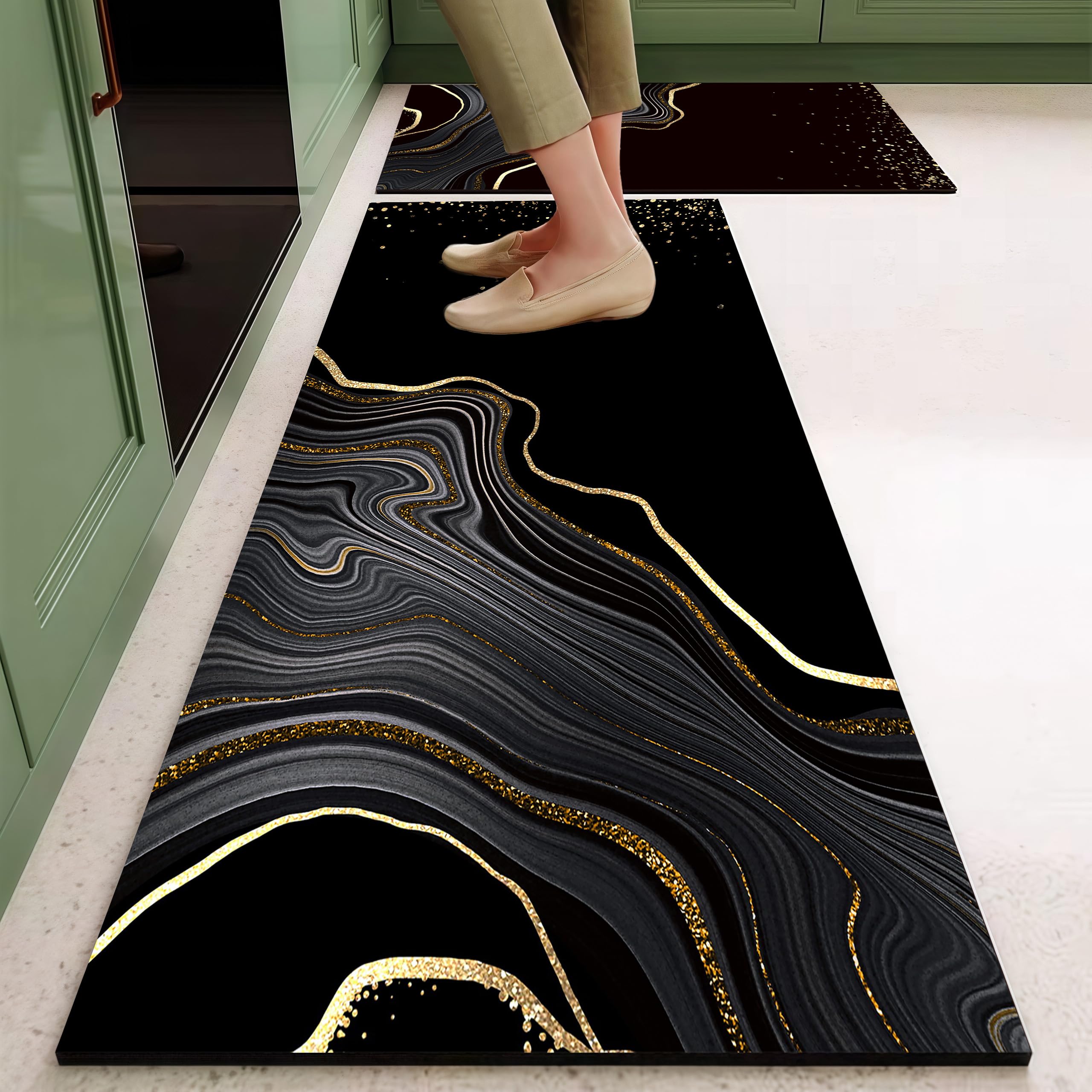 Dratal Durable Non-Slip Kitchen Mats - Set of 2 Anti-Fatigue Floor Runners with Rubber Backing, Quick-Absorbing Washable Rugs for Indoor & Outdoor Use (120 X 40cm & 60 X 40cm) (DR-06) — Amazon image 15