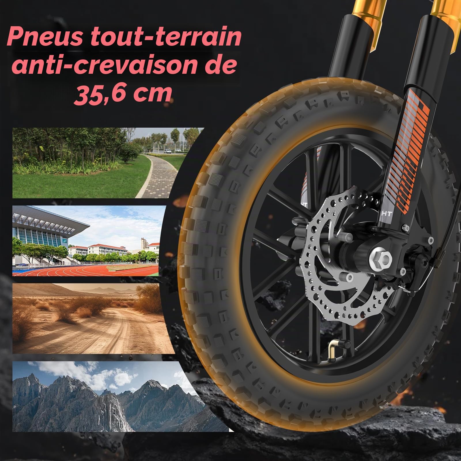 HITWAY Moto Cross Électrique Enfant 14" - Moteur 400W, Batterie 36V 10.4Ah, 3 Vitesses (10/15/25 km/h), Autonomie 30-45 km, Double Suspension, Pneus Tout-Terrain - Dès 8 Ans (Gris-Noir)