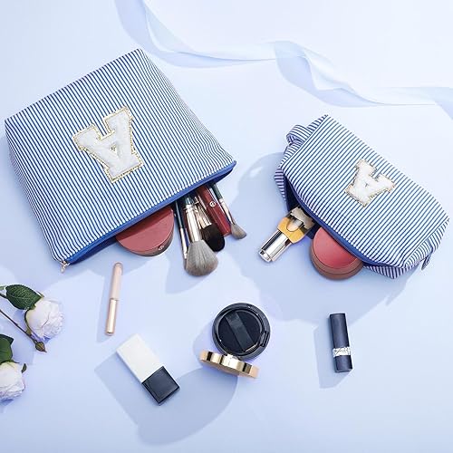 Miniatura 7 de 2 bolsas de maquillaje con inicial, bolsa de cosméticos, bolsa de maquillaje de viaje, regalos de cumpleaños personalizados para mujeres, mamá,