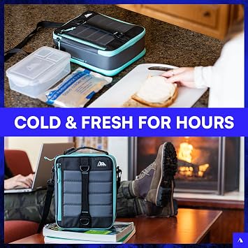 Arctic Zone Expandable Lunch Box with Ice Pack and Food Container, Gray
