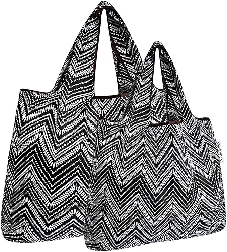 Miniatura 1 de allydrew Large & Small Foldable Tote Nylon Reusable Grocery Bags, Set of 2
