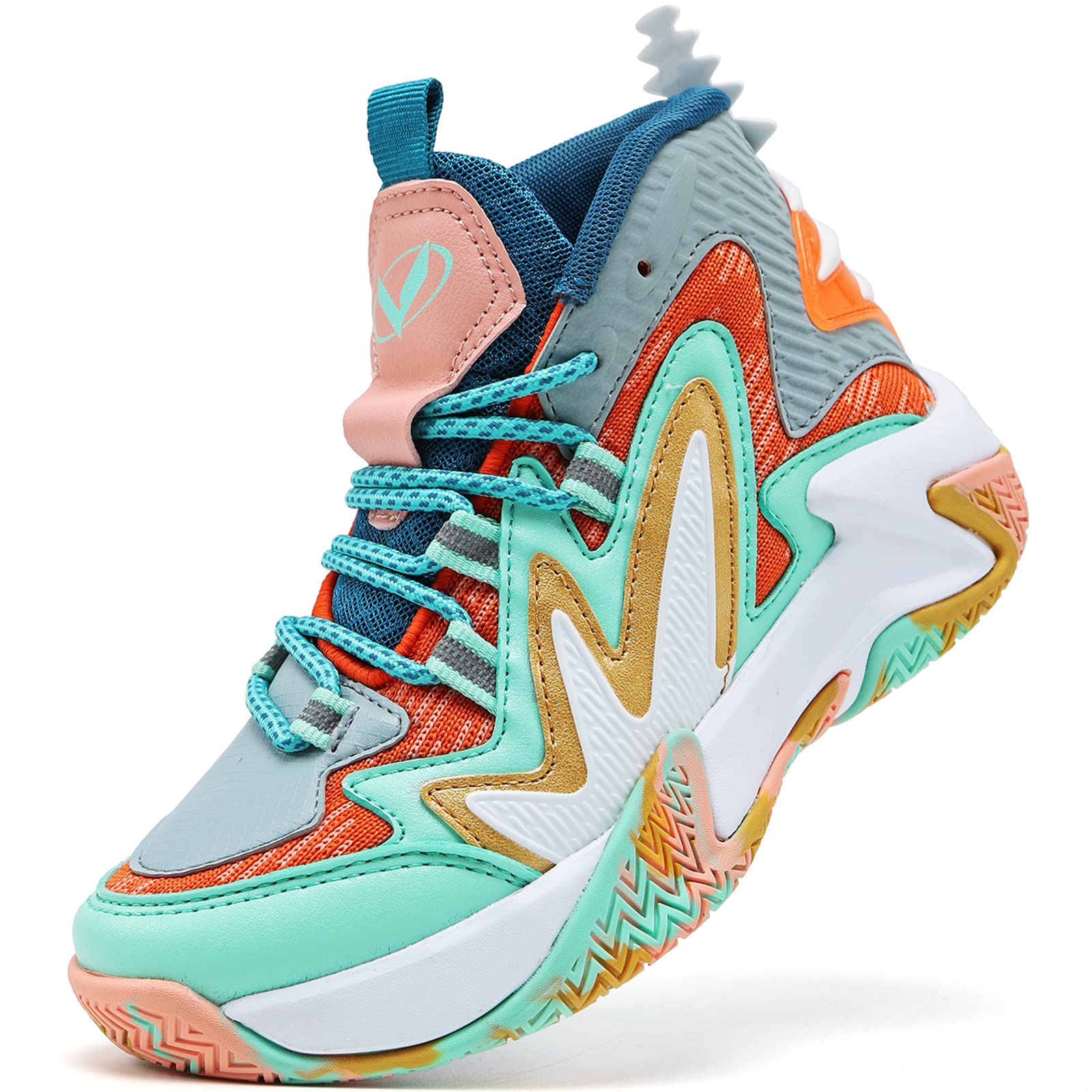 VITUOFLY Kids Basketball Shoes Boys Air Cushion Sneakers Girls Mid Top School Hoops Shoes Non-Slip Outdoor Sports Running Gym Comfortable Durable