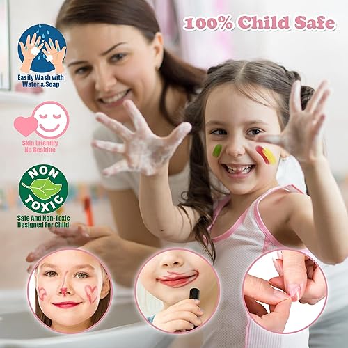 Miniatura 6 de Maquillaje lavable para niños, kit de maquillaje real para niñas pequeñas, juego de maquillaje para niños pequeños, disfraz de princesa, regalos de