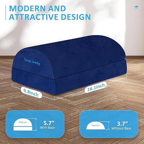 Miniatura 4 de StepLively Reposapiés para debajo del escritorio en el trabajo, cómodo taburete con 2 alturas ajustables, reposapiés con funda lavable, para aliviar