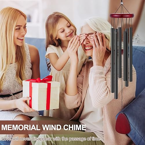 Miniatura 5 de Tatuo 4 carillones de viento conmemorativos de madera de 28 pulgadas, de condolencia, regalo de condolencias para el día del padre, pérdida de un