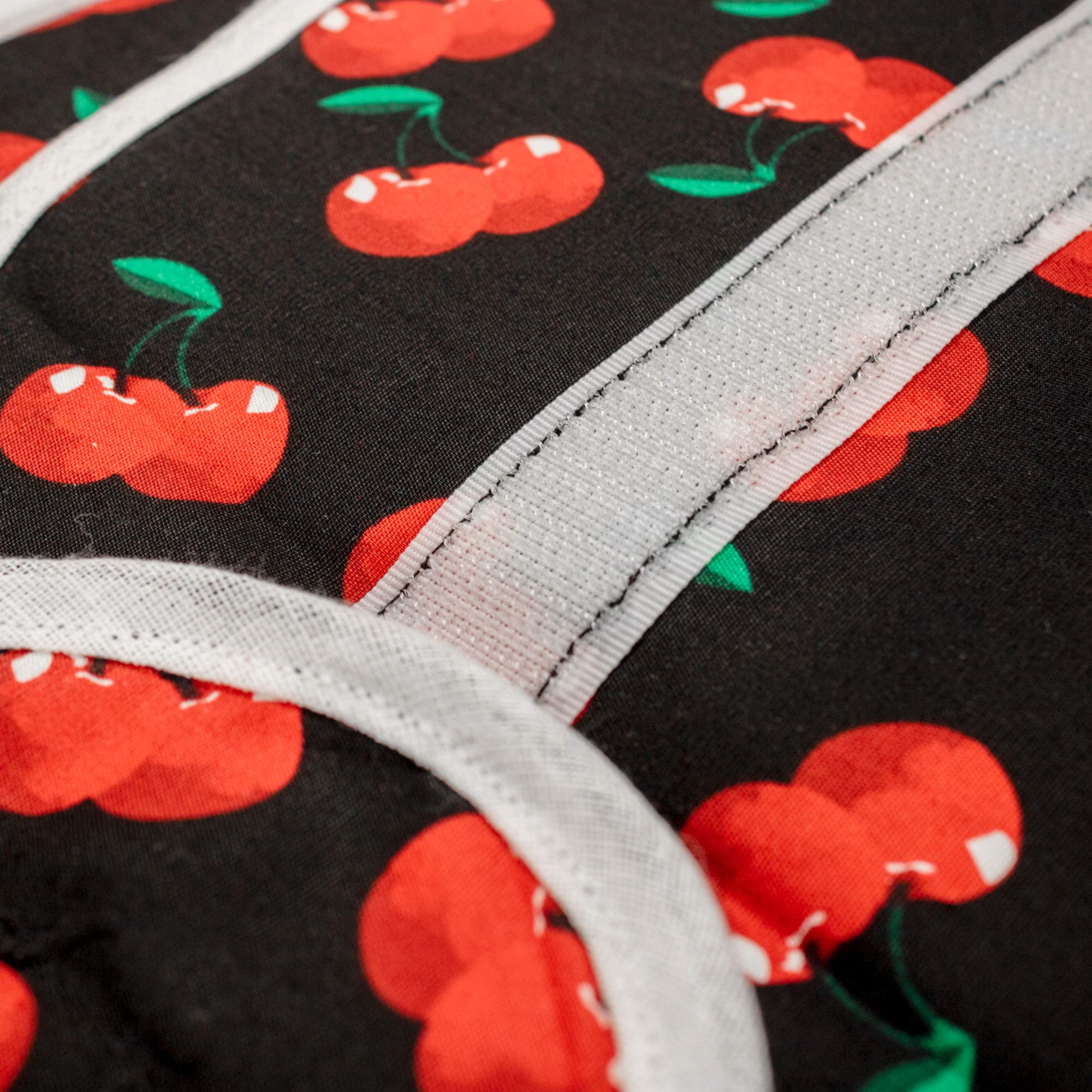 Faja térmica lumbar de semillas con cierre, largo aprox. 135cm, cherry-black. Cojín térmico para la espalda. Huesos de cerezas