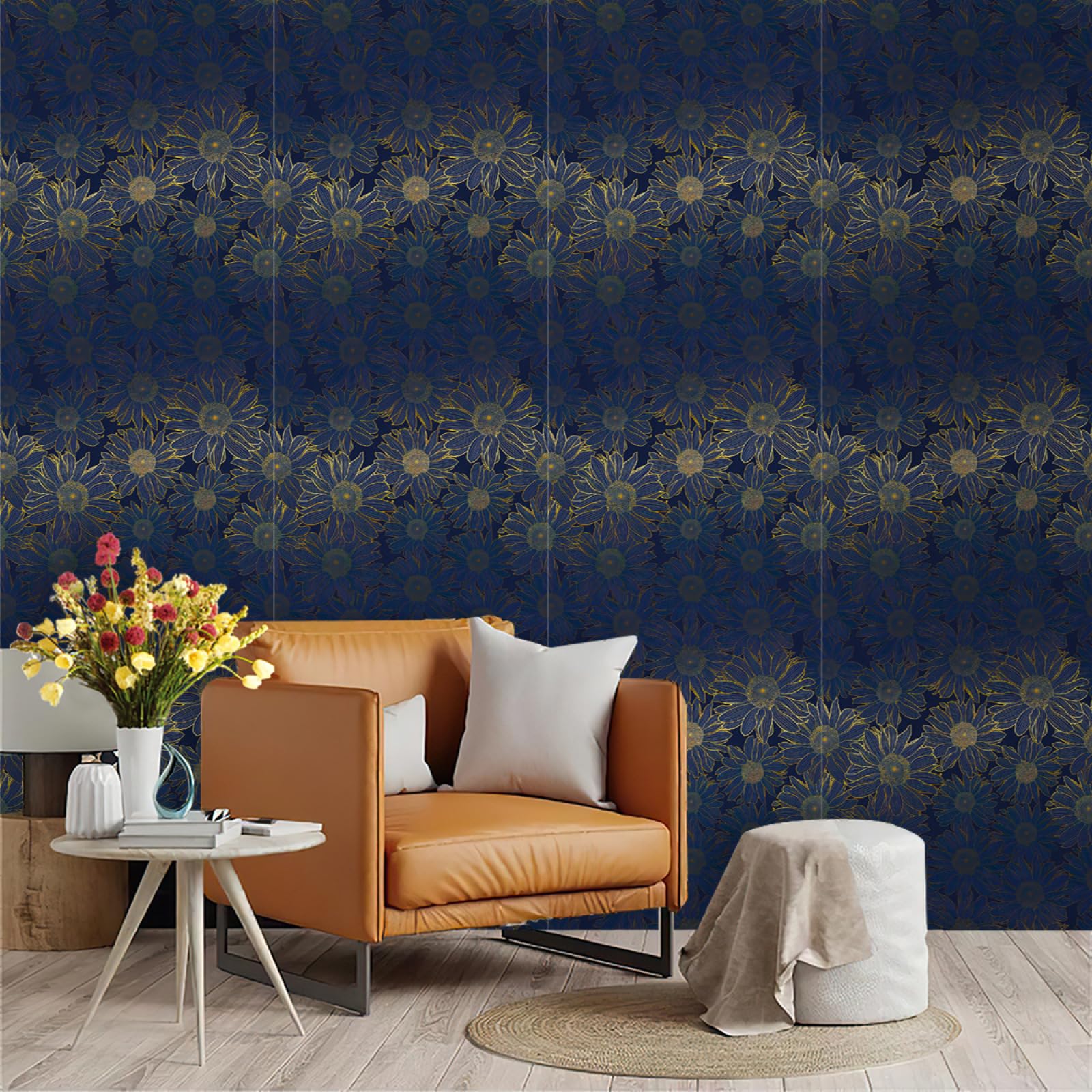 Zahhyg Purple/Blue Wallpaper Peel And Stick Self Adhesive Wallpaper For Living Room Waterproof Vinyl, Art Deco Thicken Sticky Back Plastic Removable