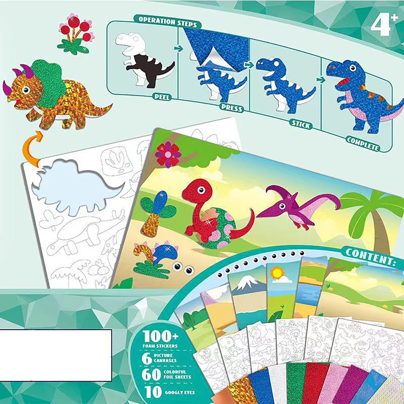 ZIYOUA Craft Kits for Kids, DIY Foil Art, Kids Activity Packs No Mess Arts and Crafts, Travel Toys - Image 2