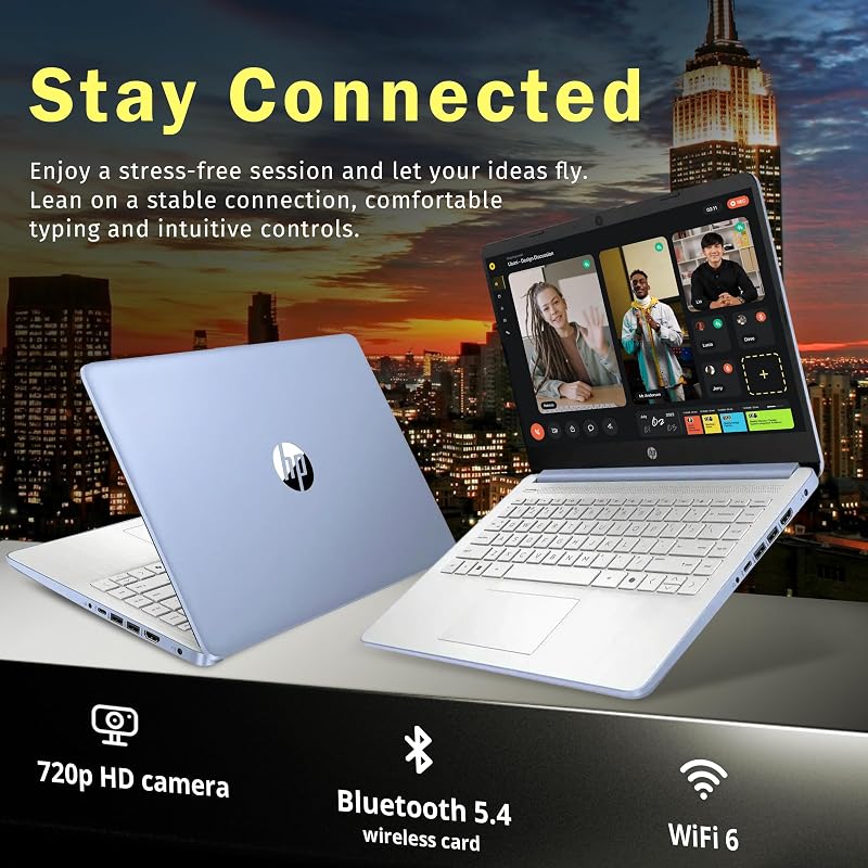 HP Stream 14" HD Laptop, Intel Processor N150, 4GB RAM, 128GB UFS, Intel Graphics, Copilot, Fast Charge, Wi-Fi 6, Windows 11 S, Sky Blue (Renewed) image 4