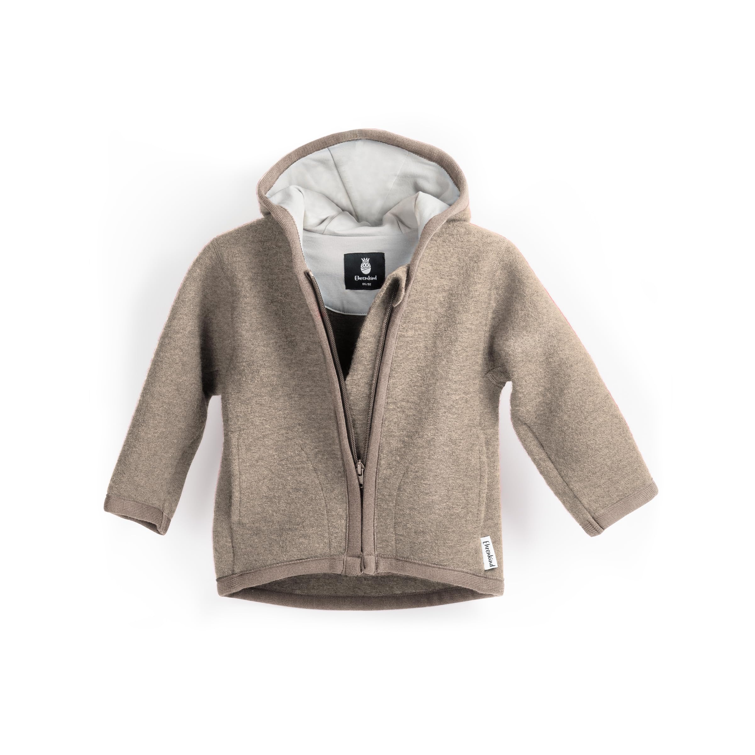Ehrenkind® Walkjacke Gr. 134/140 | Jacke für Kinder aus Merino Schurwolle mit Reißverschluss | Walk Jacke für Baby und Kind