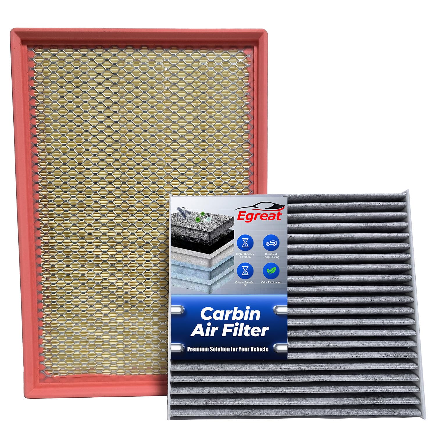 Cabin Engine Air Filter Compatible with Ram 1500(2011-2024, NOT FOR 6.2L), for Ram 1500 Classic (2019-2024), for Dodge Ram 1500 Select Models, Replaces 68441763AA, 68406048AA