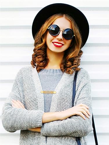 Vista 2 de Jetec - 4 clips para chalsuéter estilo vintageretro, para mujer, niña, de 4 estilos, Zinc