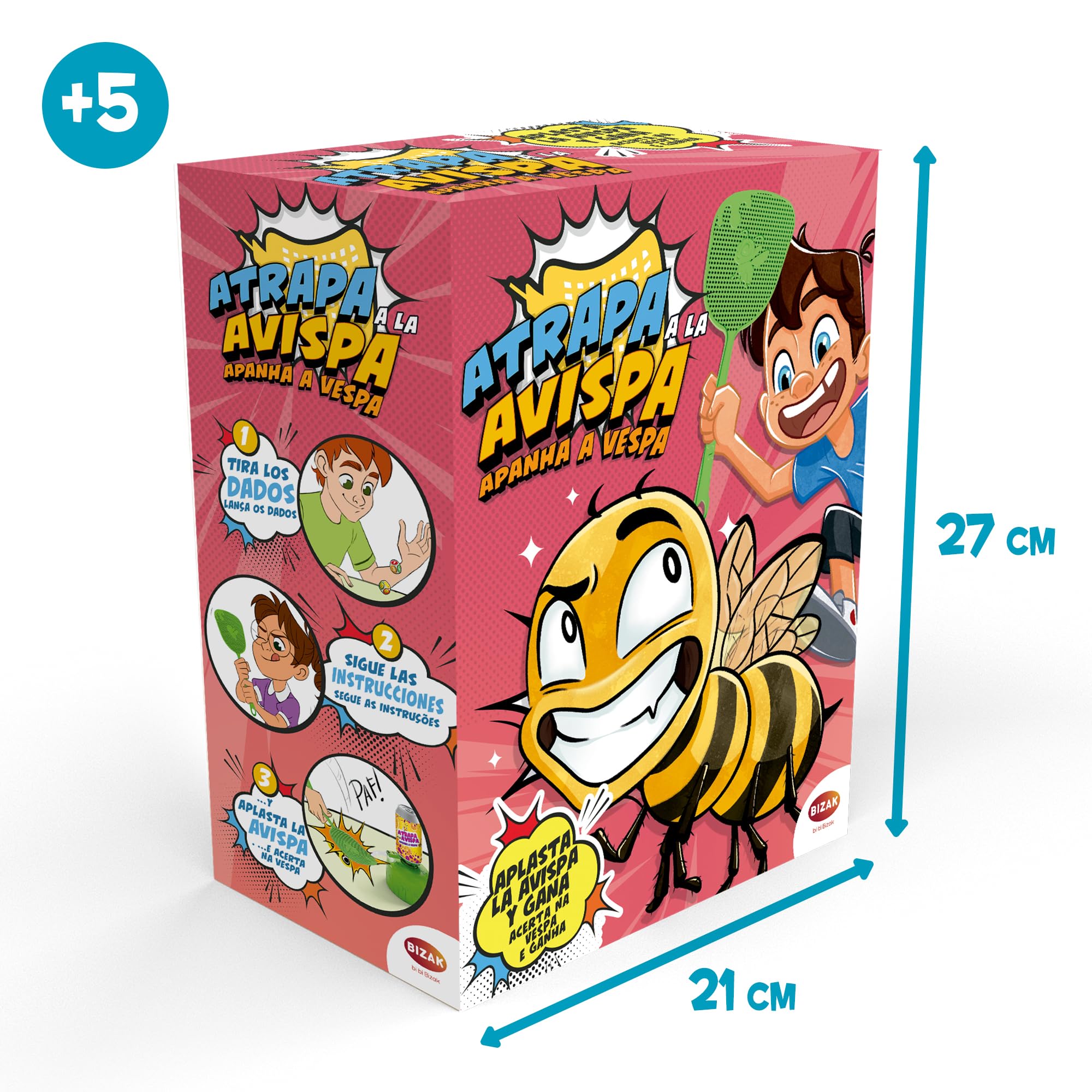 Bizak Atrapa a la Avispa, Divertido Juego de Acción, años, 2 velocidades, (35005070)