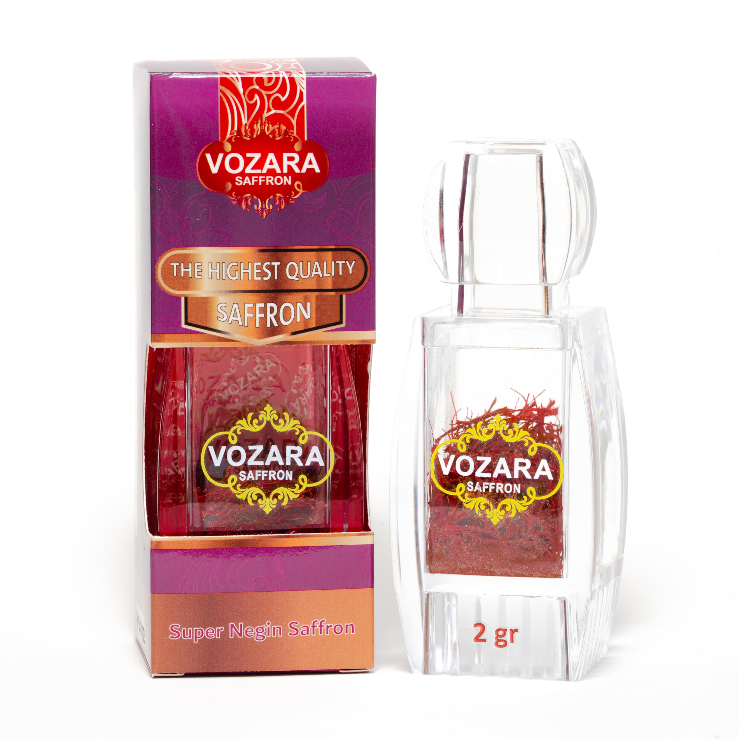 Vozara Saffron Super Negin 2 Grams - All Red Premium Quality (Kesar, Azafran, Zafaran, Safron)