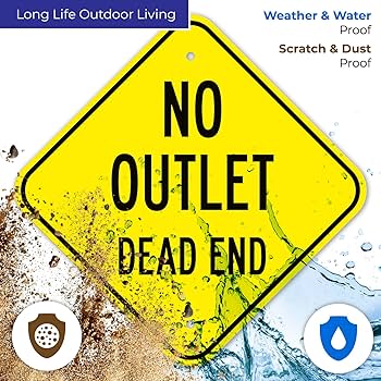 USAストリート看板　NO OUTLET Amazon.com: SmartSign Stop - Dead End, No Outlet Sign | 24