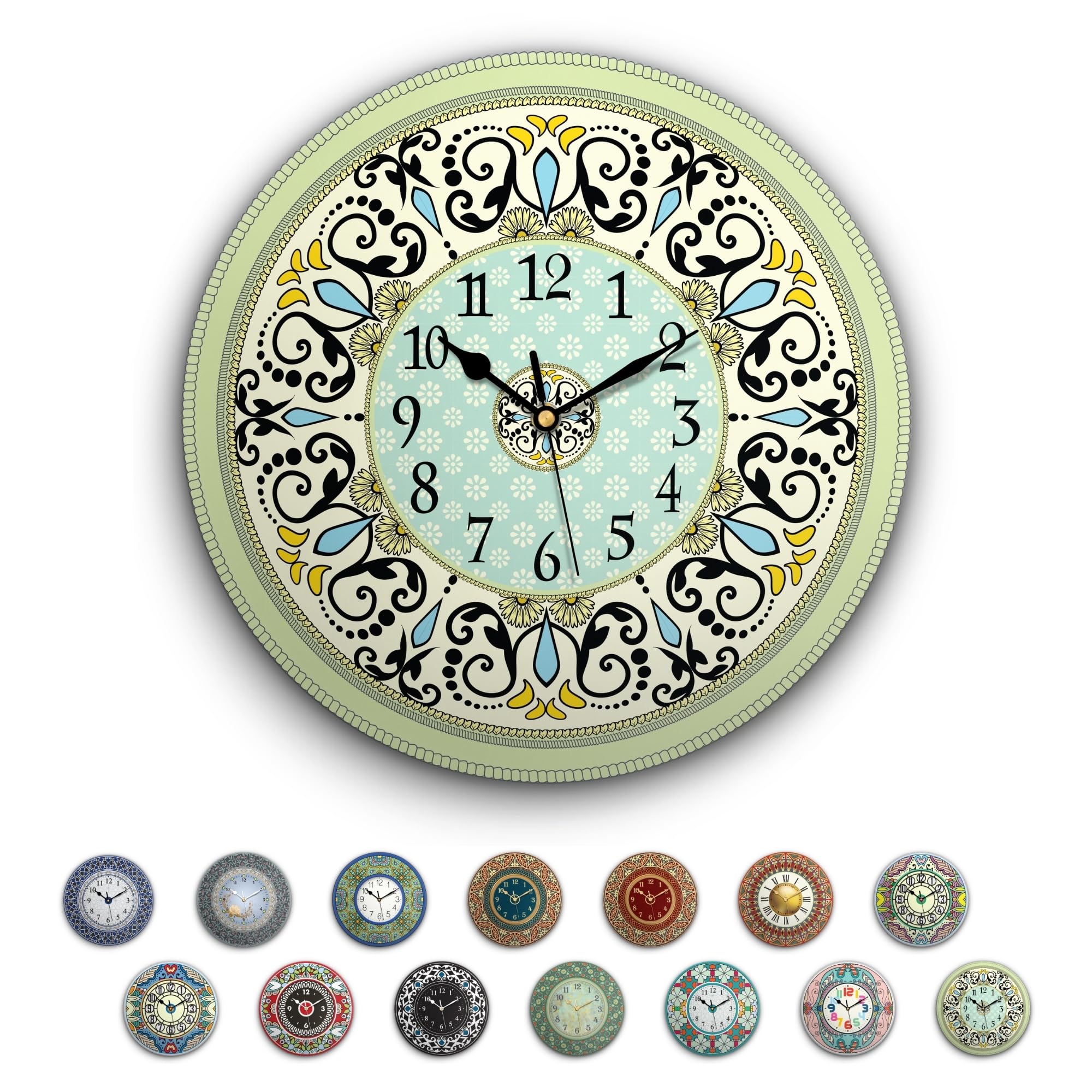 Horloge murale sans tic-tac IRI-GIRI en verre pour retrouver le sommeil