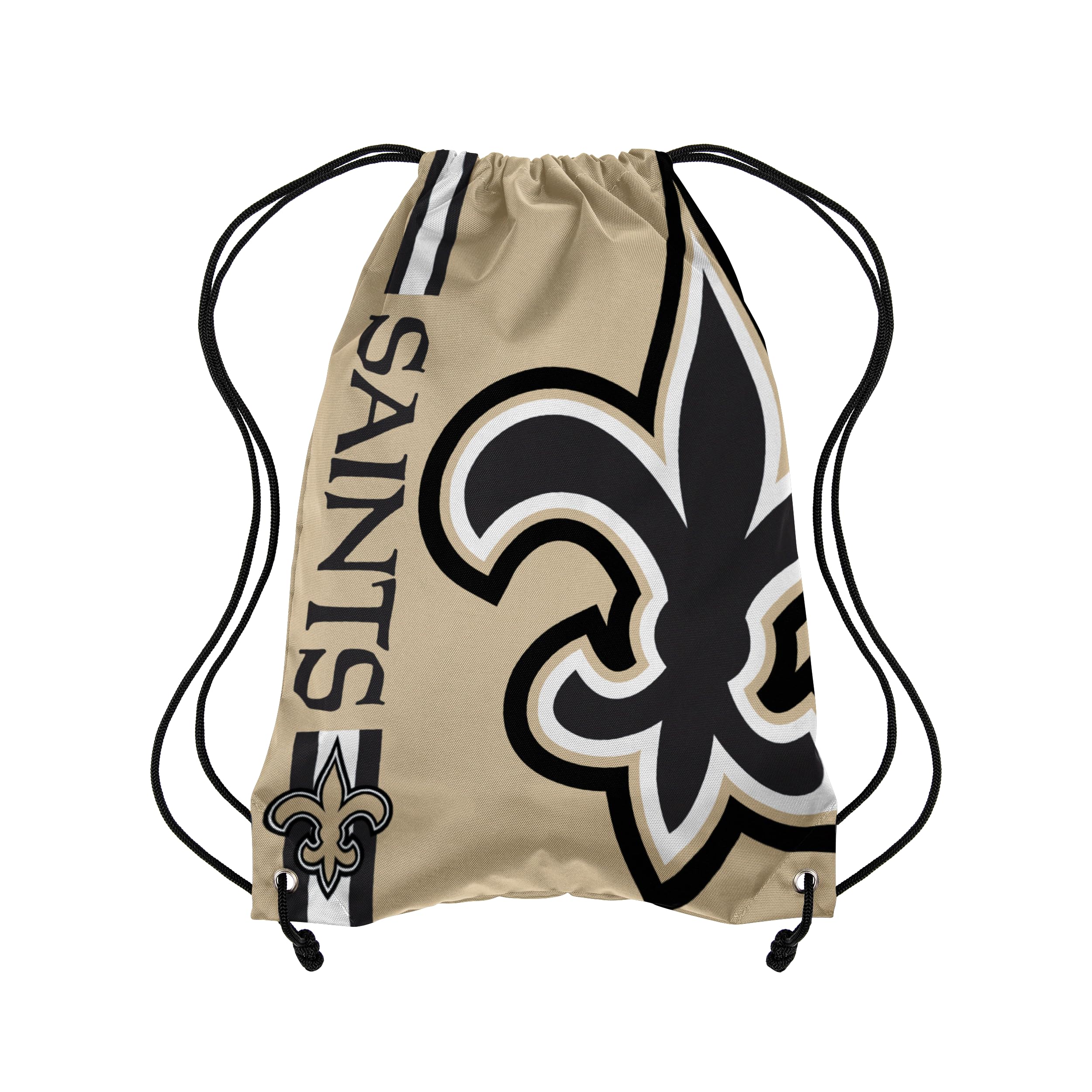 FOCO New Orleans Saints NFL Alternate Color Big Logo Drawstring Backpack - Gold